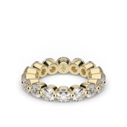 4 Carat Yellow Gold Round Shape Diamond Eternity Ring/Band With Single Shared Prong Setting